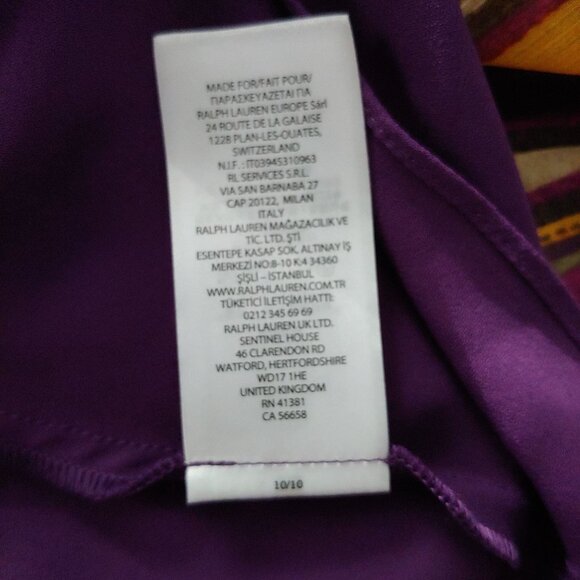 Lauren Ralph Lauren Striped Georgette One-Shoulder Dress Asymmetric 18 - Picture 13 of 13